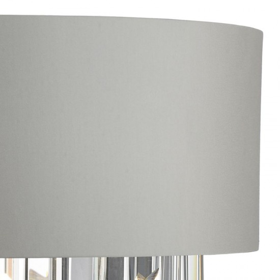 52047-003 Crystal 2 Light Wall Lamp with Grey Fabric Shade