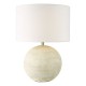79689-003 Natural Stone Effect Table Lamp with White Linen Shade