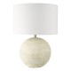 79689-003 Natural Stone Effect Table Lamp with White Linen Shade