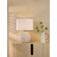 79689-003 Natural Stone Effect Table Lamp with White Linen Shade