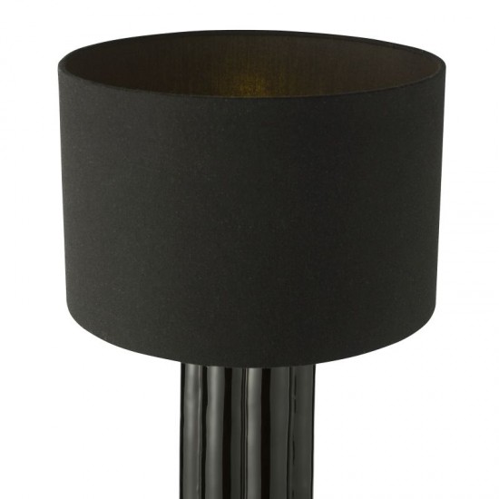 79690-003 Black Ceramic Table Lamp with Black Linen Shade
