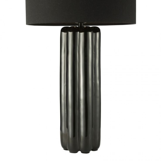 79690-003 Black Ceramic Table Lamp with Black Linen Shade