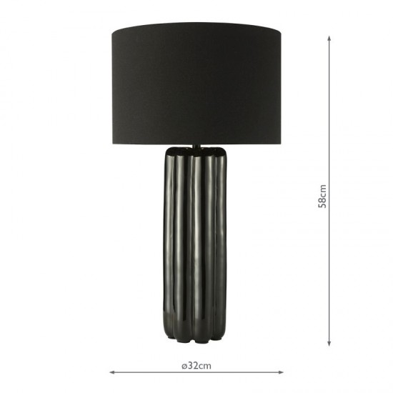 79690-003 Black Ceramic Table Lamp with Black Linen Shade