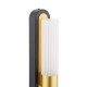 79584-003 Black & Gold 2 Light LED Wall Lamp with Ribbed Frosted Glass