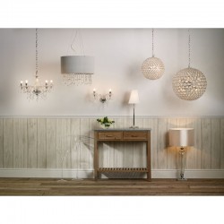 5109-003  Chrome & Glass Table Lamp with White Shade  5109-003  Chrome & Glass Table Lamp with White Shade