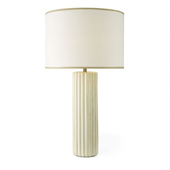 79692-003 Taupe Ceramic Table Lamp with White Shade