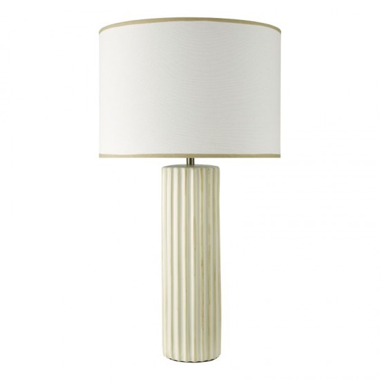 79692-003 Taupe Ceramic Table Lamp with White Shade