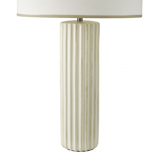 79692-003 Taupe Ceramic Table Lamp with White Shade