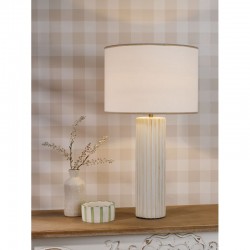 79692-003 Taupe Ceramic Table Lamp with White Shade
