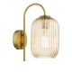 71391-003 Aged Bronze Wall Lamp with Amber Ribbed Glass