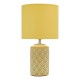 74602-003 Yellow & White Ceramic Table Lamp with Yellow Shade