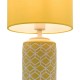 74602-003 Yellow & White Ceramic Table Lamp with Yellow Shade