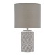 74603-003 Grey & White Ceramic Table Lamp with Grey Shade
