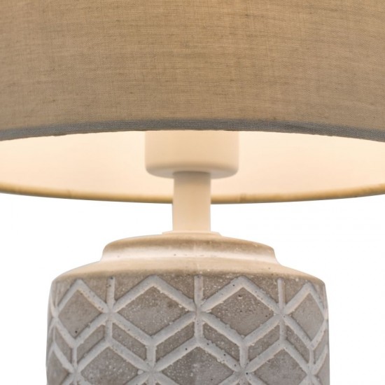 74603-003 Grey & White Ceramic Table Lamp with Grey Shade