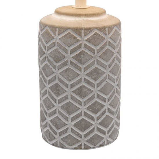 74603-003 Grey & White Ceramic Table Lamp with Grey Shade