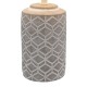 74603-003 Grey & White Ceramic Table Lamp with Grey Shade
