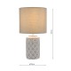 74603-003 Grey & White Ceramic Table Lamp with Grey Shade