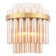 74691-003 Natural Brass 2 Light Wall Lamp with Champagne Ribbed Glass