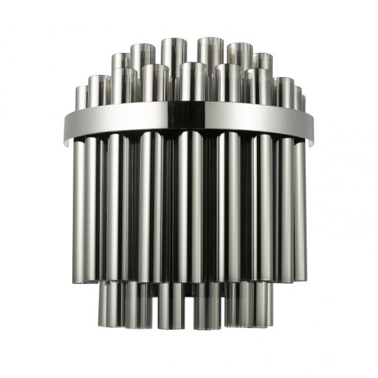 79703-003 Chrome 2 Light Wall Lamp with Smoked Ribbed Glass