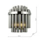 79703-003 Chrome 2 Light Wall Lamp with Smoked Ribbed Glass