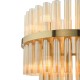 79704-003 Natural Brass 12 Light Centre Fitting with Champagne Ribbed Glass