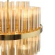 79704-003 Natural Brass 12 Light Centre Fitting with Champagne Ribbed Glass