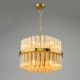 79704-003 Natural Brass 12 Light Centre Fitting with Champagne Ribbed Glass
