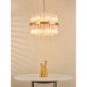 79704-003 Natural Brass 12 Light Centre Fitting with Champagne Ribbed Glass