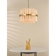 79704-003 Natural Brass 12 Light Centre Fitting with Champagne Ribbed Glass