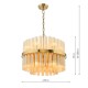 79704-003 Natural Brass 12 Light Centre Fitting with Champagne Ribbed Glass