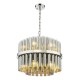 79705-003 Chrome 12 Light Centre Fitting with Smoked Ribbed Glass