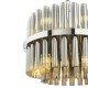 79705-003 Chrome 12 Light Centre Fitting with Smoked Ribbed Glass