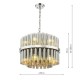 79705-003 Chrome 12 Light Centre Fitting with Smoked Ribbed Glass