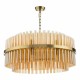 6829-003 Natural Brass 16 Light Centre Fitting with Champagne Ribbed Glass