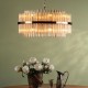 6829-003 Natural Brass 16 Light Centre Fitting with Champagne Ribbed Glass