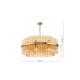 6829-003 Natural Brass 16 Light Centre Fitting with Champagne Ribbed Glass