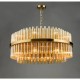 6829-003 Natural Brass 16 Light Centre Fitting with Champagne Ribbed Glass
