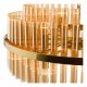 6829-003 Natural Brass 16 Light Centre Fitting with Champagne Ribbed Glass