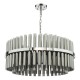 79706-003 Chrome 16 Light Centre Fitting with Smoked Ribbed Glass