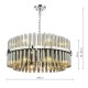 79706-003 Chrome 16 Light Centre Fitting with Smoked Ribbed Glass