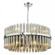 79706-003 Chrome 16 Light Centre Fitting with Smoked Ribbed Glass