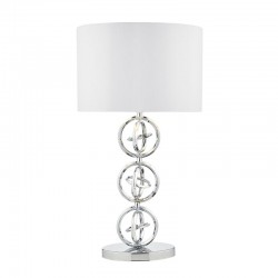 1828-003 Polished Chrome Table Lamp with Ivory Shade 1828-003 Polished Chrome Table Lamp with Ivory Shade