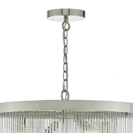 22982-003 Chrome 7 Light Pendant with Clear Glass Rods