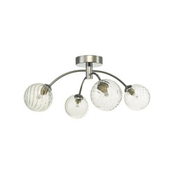61689-003 Chrome 4 Light Semi Flush with Twisted Glasses 61689-003 Chrome 4 Light Semi Flush with Twisted Glasses