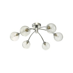 61691-003 Chrome 6 Light Semi-Flush with Twisted Glasses 61691-003 Chrome 6 Light Semi-Flush with Twisted Glasses