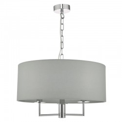 52079-003 Chrome 3 Light Pendant with Grey Shade 52079-003 Chrome 3 Light Pendant with Grey Shade