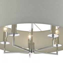 52080-003 Chrome 5 Light Pendant with Grey Shade