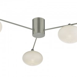 1907-003 Satin Nickel 3 Light Centre Fitting with Frosted Glasses