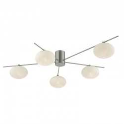 1909-003 Satin Nickel 5 Light Centre Fitting with Frosted Glasses 1909-003 Satin Nickel 5 Light Centre Fitting with Frosted Glasses