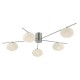 1909-003 Satin Nickel 5 Light Centre Fitting with Frosted Glasses